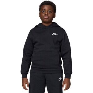 Nike Boys Sportswear Club Fleece Pullover Hoodie Black Large
